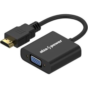 AlzaPower HDMI (M) to VGA (F) 0, 18 m, matt fekete kép