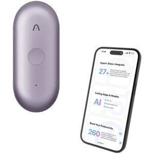 PLAUD Note Pin S Purple AI hangrögzítő + csuklópánt és nyakba akasztható zsinór kép