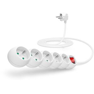 CONNECT IT, 230V, 5 aljzat, kapcsolóval, 3 m fehér kép