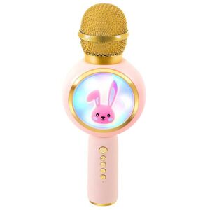 Izoxis 27048 Vezeték nélküli karaoke Bluetooth mikrofon, nyuszi, 800 mAh, rózsaszín kép