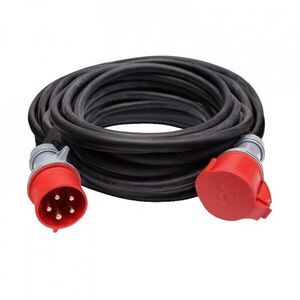 Soligh hosszabbító - kapcsoló, 15 m, 400 V / 16 A, fekete, gumi kábel H05RR-F 5G 2, 5 mm2 kép