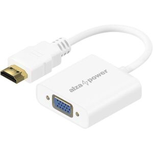 AlzaPower HDMI (M) to VGA (F) with 3.5mm Jack - fehér kép