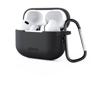 Epico Airpods Pro 2 fekete szilikon tok karabinerrel kép