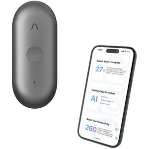 PLAUD Note Pin S Black AI hangrögzítő + csuklópánt és nyakba akasztható zsinór kép