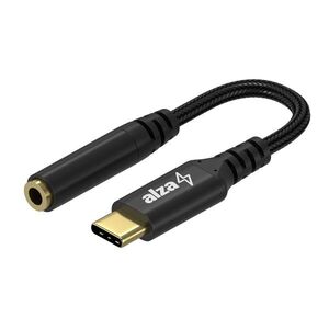AlzaPower USB-C (M) to 3, 5mm Jack (F) 0, 1m, fekete kép