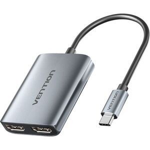 Vention USB-C to Dual HDMI MST Adapter 0.15M Gray Aluminum Alloy Type kép