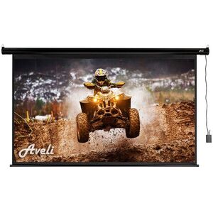 AVELI Rolós vetítővászon, elektromos motoros, 100", (16: 9), fekete tok kép