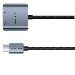 Vention Cotton Braided USB-C Male to 3, 5 mm Female Audio Digital Signal Converter PD 60 W, 0, 1 m, Gray kép