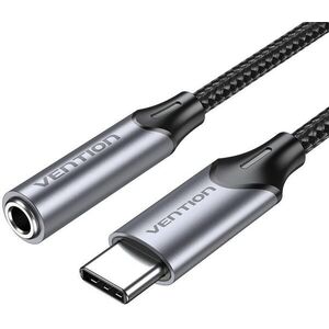 Vention USB-C Male to 3.5MM Earphone Jack With DAC Adapter 1M Gray Aluminum Alloy Type kép