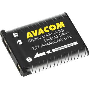 AVACOM az Olympus Li-40B, Li-42B Li-ionhoz 3.7V 740mAh 2.7Wh AVA helyettesítésére kép