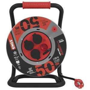 EMOS Gumi-neoprén hosszabbító kábel, fém dob - 4 aljzat, 50 m, 1, 5 mm2 kép