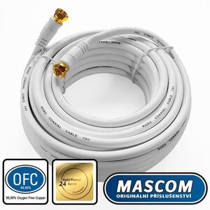 Mascom 7676-100W koaxiális kábel, F csatlakozó 10m kép