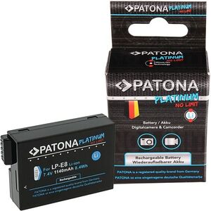 PATONA a Canon LP-E8/LP-E8+ 1140 mAh-s Li-Ion Platinum modellhez kép