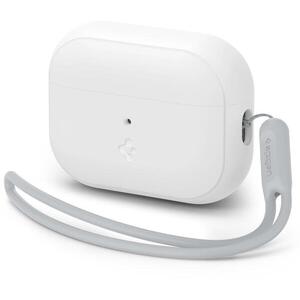Spigen Case Silicone Fit White + Strap Gray AirPods Pro (2nd Gen) tok kép