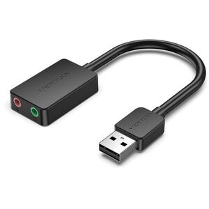 Vention 2-port USB External Sound Card 0.15M Black kép