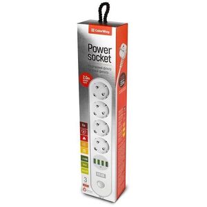 ColorWay CW-CHE44W, 4 aljzat, 4x USB, 2 m kép