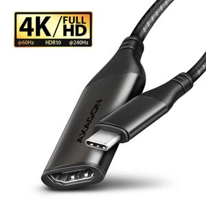 AXAGON RVC-HI2M, USB-C -> HDMI 2.0a adapter, 4K/60Hz HDR10, metal case, braided kép