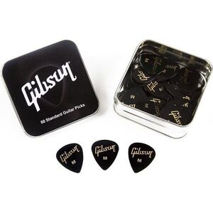 Gibson APRGG50-74M Standard Style Medium Guitar Picks, Metal Tin, 50 Pack kép