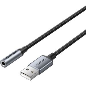 Vention 1-Port USB External Sound Card 0.25M Gray (OMTP-CTIA) kép