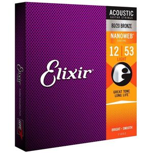Elixir 11052 Nanoweb 80/20 Bronze 12-53 Light kép