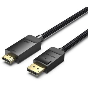 Vention Cotton Braided 4K DP (DisplayPort) to HDMI Cable 2M Black kép