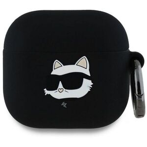 Karl Lagerfeld 3D Logo NFT Choupette Head AirPods 4 tok - szilikon, Black kép