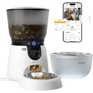 Arenti Smart Pet Feeder Kit with 3MP/2K WiFi Camera, Matching Pet Water Fountain kép