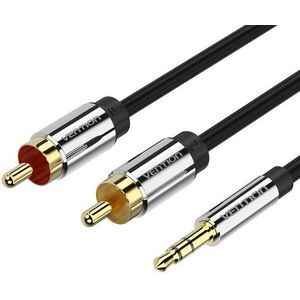 Vention 3.5mm Jack Male to 2x RCA Male Audio Cable 5m Black Metal Type kép