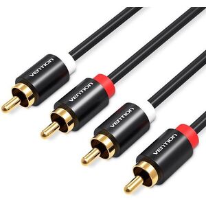 Vention 2x RCA Male to Male Audio Cable 2m Black Metal Type kép