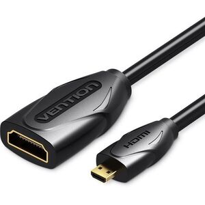 Vention Micro HDMI (M) to HDMI (F) Extension Cable / Adapter 1M Black kép