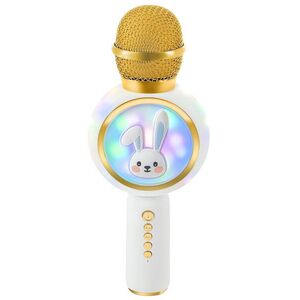 Izoxis 27047 vezeték nélküli karaoke Bluetooth mikrofon, nyuszi, 800 mAh, fehér kép