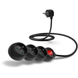CONNECT IT hosszabbító 230 V, 3 aljzat + kapcsoló, 1, 5 m, fekete kép