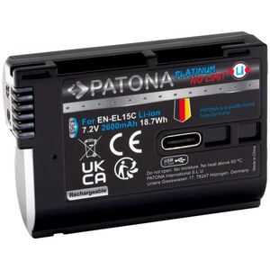 PATONA Nikon EN-EL15C kompatibilis, 2600 mAh, Li-Ion Platinum, USB-C töltés kép