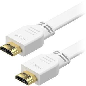 AlzaPower Flat HDMI 1.4 High Speed 4K, 1m - fehér kép