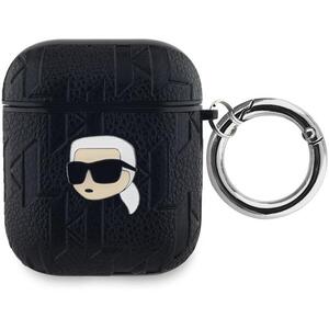 Karl Lagerfeld Embossed Karl Head AirPods 1/2 fekete PU tok kép