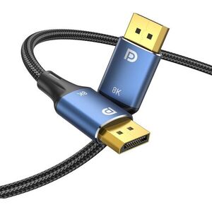 Vention Cotton Braided DP (DisplayPort) 1.4 Cable 8K 5m Blue Aluminum Alloy Type kép