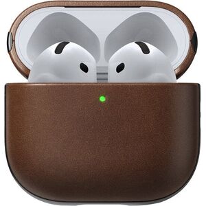 Nomad Modern Leather Case Brown Airpods 4 tok kép