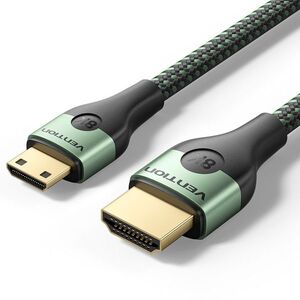 Vention Cotton Braided Ultra Thin HDMI-C Male to HDMI-A Male Cable 8K 1M Green Aluminum Alloy Type kép
