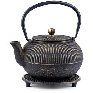 Cajová Zahrada Macau japán öntöttvas teáskanna + alátét, aranyszín, 900 ml kép