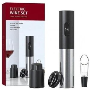 Verk Wine szett, 4in1 AKU, USB fekete és ezüst kép