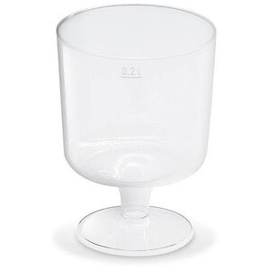 Wimex pohár, átlátszó, talpas, 0, 2 l, átmérő 72 mm - 10 darab kép