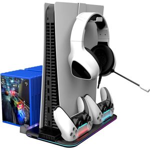 CANYON CS-51 PS5 hűtőállvány, RGB, Slim/DE, töltő, fekete kép