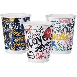 Intertan SA Tessera papírpohár Graffiti mix 330 ml, átmérő 90 mm, 25 darab kép
