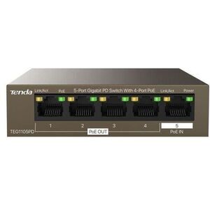 Tenda TEG1105PD Gigabit PoE PD Fanless Switch 30W kép