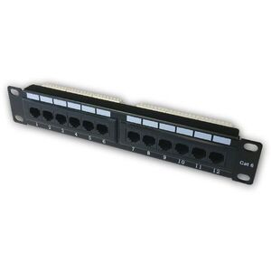 Datacom 10" CAT6 12 port kép