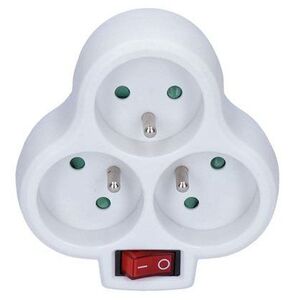 Solight Splitter adapter kapcsolóval, 3x10A/230V fehér kép