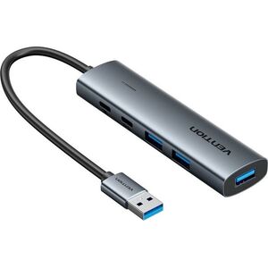 Vention USB 3.0 to USB-C / 3x USB 3.0 Hub 0.15M Gray Aluminum Alloy Type kép