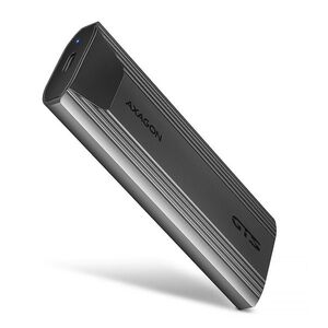 AXAGON EEM2-GTS2, screwless THIN box for M.2 NVMe & SATA SSD, USB-C 10 Gbps, space gray kép