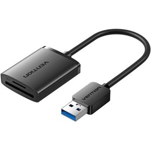 Vention 2-in-1 USB 3.0 A Card Reader (SD+TF) Black Dual Drive Letter 0.15M kép
