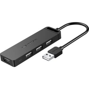 Vention 4-Port USB 2.0 Hub with Power Supply 1m Black kép